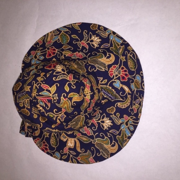 Sinar Pagi Navy Blue Printed Sun Hat - Picture 2 of 6